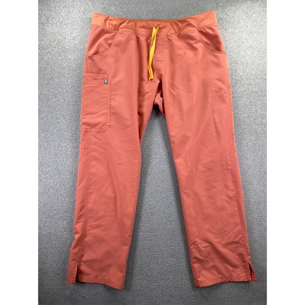FIGS Technical Collection Kade Cargo Scrub Pants Women's Size 2XL/T Coral Peach